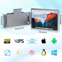 14" HDeye PM14R Draagbare Monitor – FHD 1920x1200 IPS, Dual USB-C, Mini HDMI, Ultra Slim – Voor Laptop, Telefoon, Gaming — thumbnail 3