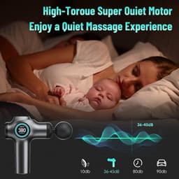 Massagepistool – 99 Snelheden, 9 Massagekoppen, LCD Touchscreen, USB-C Oplaadbaar Spiermassage Apparaat voor Rug, Schouders en Herstel — thumbnail 2