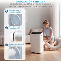 Mobiele Airco - Koud en Warm - Comfort Thuis Creëren - Met Warmtepomp - 9000 BTU - Wit — thumbnail 3