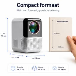 Ryoudavell - Draagbare Mini Beamer - 4K Smart Projector - Android 10 - WiFi 5 + Bluetooth 5.2 - Geschikt voor iOS/Android - Thuisbioscoop Met Autofocus — thumbnail 3