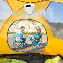 Draagbare Tent Ventilator - Plafond Ventilator - Buiten Verkoeling - Draadloze Afstandsbediening - 25 cm - Wit — thumbnail 3