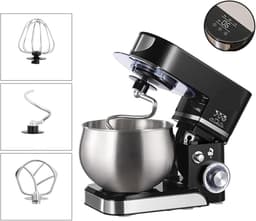 Staande mixer - Keukenmachine - Bakken en mixen - 6 snelheden - Compact formaat - Wit — thumbnail 3
