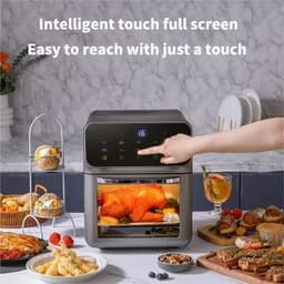 Flolife - Airfryer XXL 10 Liter – Olievrije Heteluchtfriteuse met 360° Circulatie, Automatische Standen, Elektrische Bakoven voor het Hele Gezin — thumbnail 5