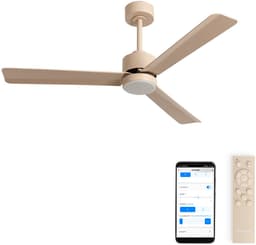 CREATE - Stille plafondventilator 40W met licht - Zand - Ø132cm - WIFI + Afstandsbediening - WIND MODERN — thumbnail 1