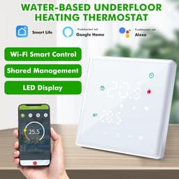 Thermostaat Vloerverwarming - Slimme Kamerthermostaat - Comfortabel Wonen - App & Spraakbesturing - 5A - Wit — thumbnail 3
