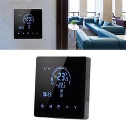 Slimme Thermostaat - Programmeerbaar Display - Vloerverwarming Regelen - Intelligent Plannen - 41x86x86 cm - Zwart — thumbnail 5