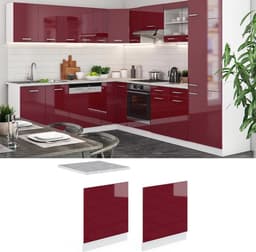 Keukenkastmodule Vaatwasserpaneel 60 cm R-Line Serie - Bordeauxrood Hoogglans — thumbnail 3