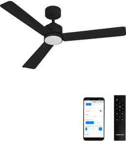 CREATE - Stille plafondventilator 40W met licht - Zwart - Ø132cm - WIFI + Afstandsbediening - WIND MODERN — thumbnail 1