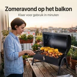 Cheqo® Houtskool BBQ - Tafelbarbecue - Tafelgrill - Draagbare Barbecue - Camping BBQ - Opvouwbaar en Inklapbaar - Mini BBQ voor Balkon - Compact - Houtskoolbarbecue - Tafel BBQ - Picknick BBQ - Grillrooster - Barbecue - Buitengrill — thumbnail 4