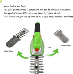 Elektrische Grasmaaier - Onkruidtrimmer Snoeischaar - Tuinonderhoud - Dubbele Maaibladen - 70mm Snijbreedte - Zwart — thumbnail 5