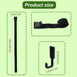 Boomstandaard Riemhanger, Premium Outdoor Boomstandaard Riemhanger met 6 Haken Praktische Outdoor Accessoires voor Jagen Kamperen Wandelen (Zwart) — thumbnail 3