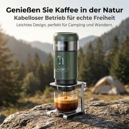 Draagbaar Koffieapparaat voor Onderweg | Inclusief Tas | Digitale Display | 60ml | 12 Volt | Espresso | Nespresso | Dolce Gusto | Capsule Koffie | Gemalen Koffie | Cups | Oplaadbaar | Draagbare Koffiemachine – Donkergroen — thumbnail 5
