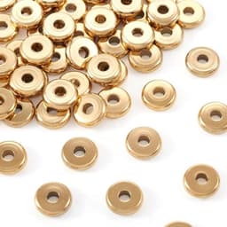 304 Roestvrijstalen Plat Ronde Afstandskralen 10mm - Set van 100 Stuks - Gouden Metalen Schijf Kralen voor Sieraden Maken — thumbnail 5