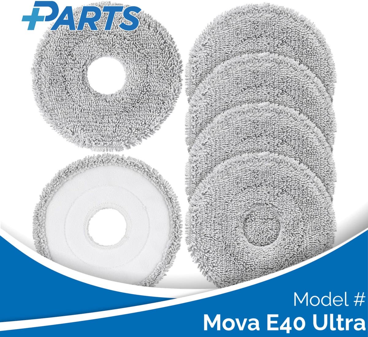 Mova E40 Ultra Dweilpads (6 Stuks, Plus.Parts® alternatief voor RMP8) — afbeelding 1