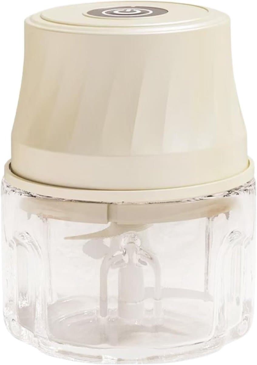 Mini Hakker - Keukenapparaat - Maaltijden Voorbereiden - Draadloos Ontwerp - 350ml Capaciteit - Crèmekleurig — afbeelding 1