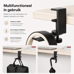 BOTC Koptelefoon Houder - Headset Stand - 360 Rotatie - Koptelefoon Haak - Hoofdtelefoon Hanger - Aluminium - Zwart — thumbnail 3