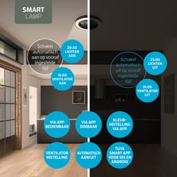 Varin® Plafondventilator met verlichting - Zwart - Tuya Wifi - LED 30W RGBW - Ø 50cm - Super stil - Afstandsbediening smart lamp - Plafondlamp slaapkamer - Plafonniere woonkamer - Plafondlampen - Plafond lamp - Verlichting kinderkamer - Ventilator — thumbnail 5