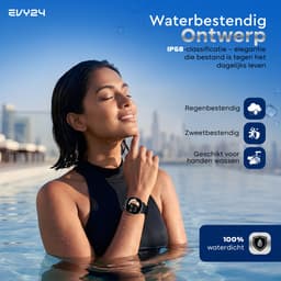 Evy24 Smartwatch Pro 42mm - Smartwatch Dames - Horloge met AMOLED Display - Bloeddrukmeter - Hartslagmeter - Saturatiemeter - Stappenteller - Sporthorloge Dames - Android en iOS - Zwart — thumbnail 4