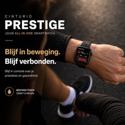 Cinturio Prestige Smartwatch Heren en Dames - Stappenteller - Bluetooth Bellen - Hartslagmeter - Slaapmonitor - 100+ Sportmodi - IP67 - iOS & Android - Zwart — thumbnail 4
