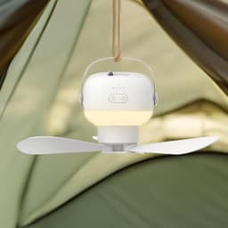 Ventilator met Licht - Oplaadbare Campinglamp - Buiten Bijeenkomsten - Krachtige 7200 mAh Batterij - 26cm Diameter — thumbnail 3