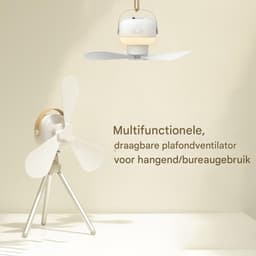 Ventilator met Licht - Oplaadbare Campinglamp - Buiten Bijeenkomsten - Krachtige 7200 mAh Batterij - 26cm Diameter — thumbnail 5