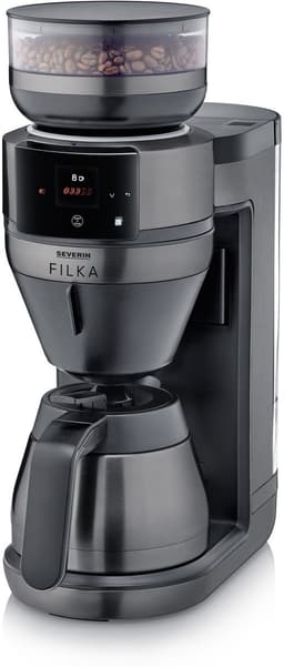 Severin KA 4855 FILKA Filterkoffiezetapparaat – Volautomaat – Bonen & Filterkoffie – 5 Sterktes – Touch Display – Dark Inox – Thermoskan — thumbnail 2