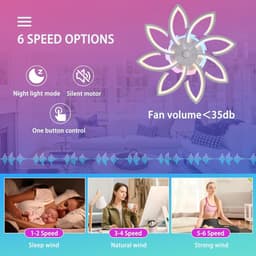 8 Sterren Plafondlamp Met Ventilator - RGB - Met Afstandsbediening - Smart lamp - Dimbaar Met App - 6 Standen Ventilator - Woonkamerlamp - Moderne lamp - Plafoniere — thumbnail 4