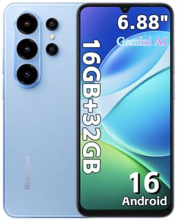 Blackview WAVE 10C Smartphone - Telefoon Dubbele Sim 4G - 6,88" HD+ IPS - 16GB(4+12) RAM - 32GB ROM - 5000 mAh - Android 16 - GPS - Blauw — thumbnail 1