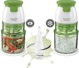 Universele Keukenmachine - Mini Hakker - Snel Ingrediënten Verwerken - Krachtige 550 Watt Motor - 700 ml Kom - Groen Wit — thumbnail 3