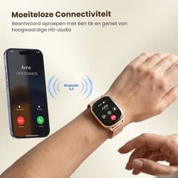 Avalue Smartwatch Dames & Heren - AMOLED Full Touchscreen - Bluetooth Bellen - Hartslag & Bloedzuurstof - Slaaptracker - - Meerdere Sportmodi - Geschikt voor Android en iOS - Rose Gold en Wit — thumbnail 5