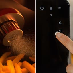Heteluchtfriteuse met Spray - Airfryer - Gezond Koken - Automatische Olie Doseerder - 55 Liter - Zwart — thumbnail 2