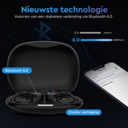 Golden Sound Open Ear oortjes - Sport oordopjes - Oortjes draadloos - Draadloze oordopjes - Audio - Hardlopen - 40 uur batterijduur - Bone Conduction - IPX6 Spatwaterdicht - Oortjes - Zwart — thumbnail 3