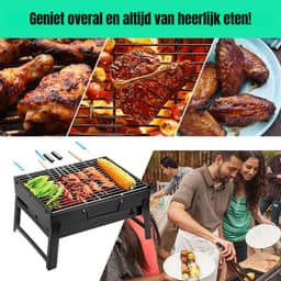 Florixa® Tafel Bbq Houtskool - Weber Bbq -Boretti Bbq - Houtskool - Zwart - 27cm x 35cm x 24cm — thumbnail 4