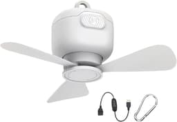 Draadloze Hangende Ventilator - Plafond Ventilator - Buitenkoeling Binnen - Met LED Verlichting - 8000 mAh Batterij - Wit — thumbnail 1