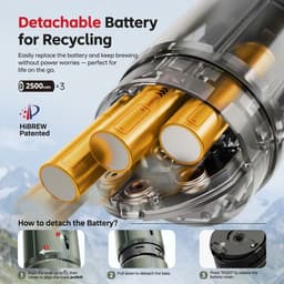 Draagbare Elektrische Espressomachine - Draagbare Espresso machine voor onderweg - 100 ml - Mini Reis Espressomachine - Mini Koffiemachine – Oplaadbaar 7500mAh – Voor Camping, Auto & Reizen — thumbnail 2