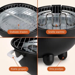 Lomera Elektrische Barbecue - Tafelbarbecue - Elektrische BBQ - Tafelmodel - Rookloos - Elektrische Grill - Binnen Barbecueëren - Balkon BBQ - Draagbare Barbecue - Ronde Barbecue - Tafelgrill - Camping Barbecue - Terras BBQ - Tuinbarbecue — thumbnail 3