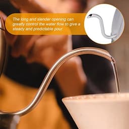 1,2L elektrische gooseneck koffiekan, roestvrijstalen elektrische hittebestendige theemaker met antislip gooseneck handgieten koffie 1360 watt snelle verwarming — thumbnail 5