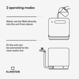 Klarstein Aquatica tafelmodel vaatwasser – kleine vaatwasser voor op het aanrecht, 2 couverts, 5 liter tank, geen wateraansluiting nodig, 3 programma's, makkelijk mee te nemen en stil (58 dB) voor kleine keukens — thumbnail 3