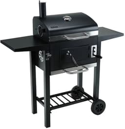 Klausberg Houtskoolbarbecue met Deksel en Thermometer - 42 x 30 cm - Verrijdbare BBQ met Zijtafels — thumbnail 2