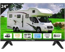 ANTTEQ AE24H5C-Q1 - 24 Inch (61 cm) HD LED TV - 12V & 230V - Geschikt voor Camper, Caravan & Vrachtwagen - DVB-S2/T2/C - Hotelmodus