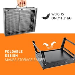 Houtskool BBQ Draagbaar - Opvouwbare Camping Barbecue - Compact & Lichtgewicht - Verstelbaar Grillrooster - Ideaal voor Camping, Picknick en Tuin - Mini BBQ Tafelgrill Reisgrill — thumbnail 2