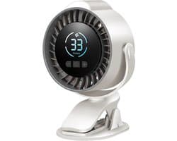 Ventilatoren-mini ventilator-Oplaadbare Klemventilator met 100 Snelheden - Draagbare Clip-on Fan met LED Nachtlampje - 720° Draaibaar - 12 Uur Batterij - Stille USB Tafelventilator voor Kinderwagen, Bureau, Bed en Camping