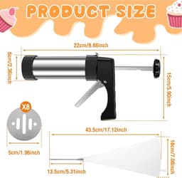 Koekjesmachine Churro Maker - Bakgereedschap Deegpers - Zelf Gebak Maken - Roestvrijstalen Mondstuk - 22x16x6 cm - Enkel Kenmerk — thumbnail 5