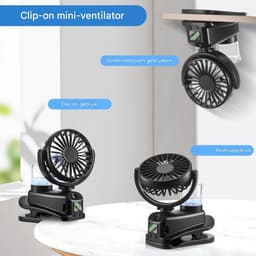 longziming -Bureauventilator Met Nebelfunctie - Draagbare Air Cooler Met Verstuiver - USB Clip Ventilator - 4 Snelheidsstanden - Geruisarme Werking Voor Comfort - Ideaal Voor Kantoor Auto En Camping - 1 Stuk — thumbnail 3