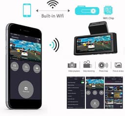 Dashcam Auto DVR - Autocamera Video Recorder - Veilig Rijden - 2 Kanaals Wifi - 1080P HD - Zwart — thumbnail 4