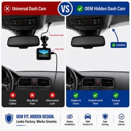 Dashcam - Autocamera - Rijregistratie - Fabrieksmatige Verborgen Installatie - 1080P HD - Zwart — thumbnail 5