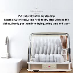Compacte Vaatwasser - Mini Afdroger - Hygiënisch Servies - Hoge Temperatuur Sterilisatie - 54 Liter Capaciteit - Zilver — thumbnail 4