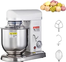 Keukenrobot - Mixer - Bakken en Mixen - 3-in-1 Hulpstukken - 5 Liter Kom - Wit — thumbnail 1