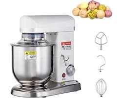 Keukenrobot - Mixer - Bakken en Mixen - 3-in-1 Hulpstukken - 5 Liter Kom - Wit