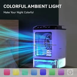 UFTA Draagbare Luchtkoeler Mini - 3 Snelheden 900ml USB Gevoed - 7-Kleuren Nachtlamp 50dB - Ultrasone Verneveling Ijsbak - Wit — thumbnail 5